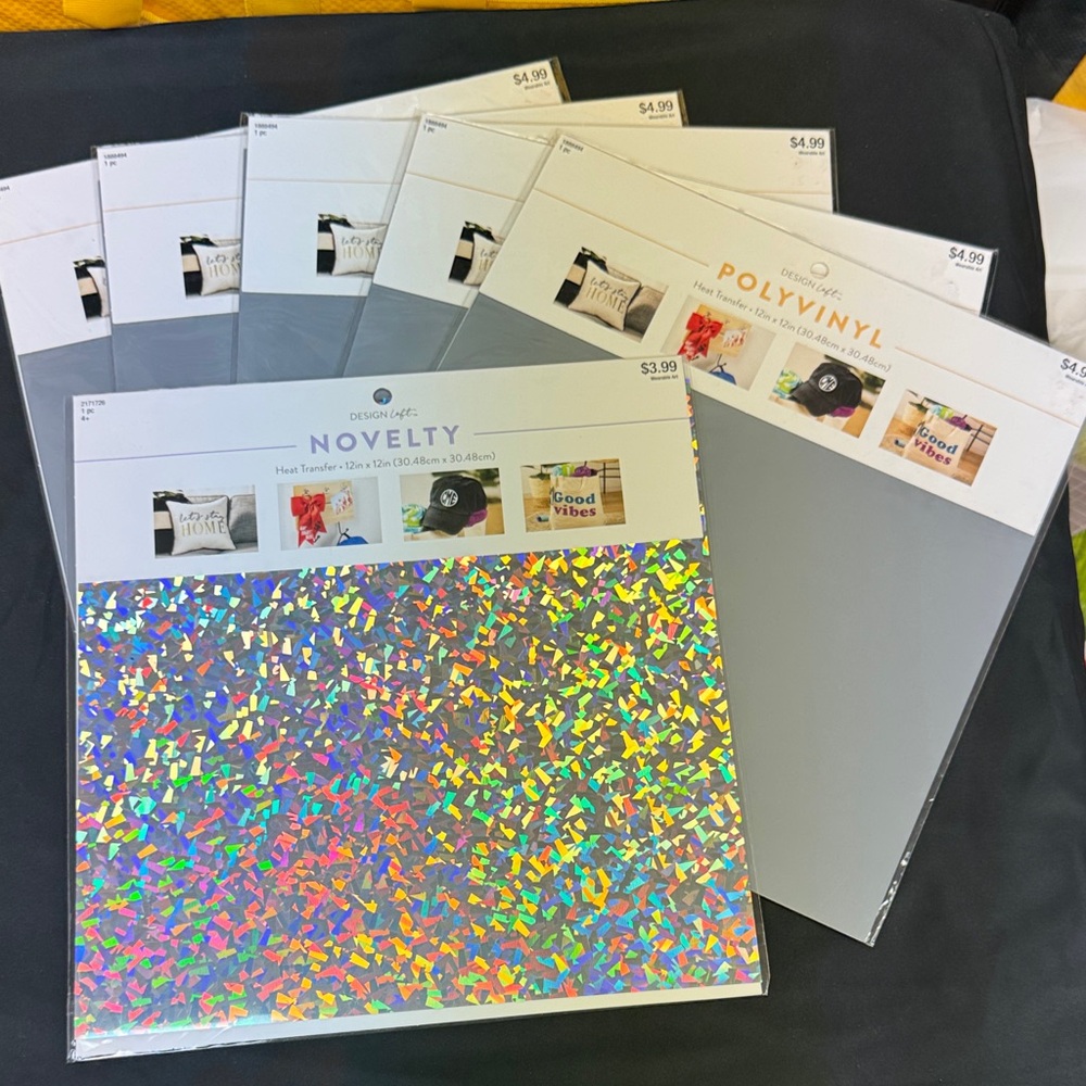 Design Loft Novelty Holographic htv & Gray polyvinyl heat transfer craft  Sheets